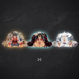 3D Lenticular Sticker - One Piece - Luffy Gear Second Fourth Fifth Three-phase Transformation Collage Red White