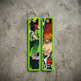 Embroidery Keychain - Chainsaw Man - Denji Grinning Orange Hair Green Border Variant