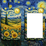 ID Card Badge Holder - Vincent van Gogh - Starry Night with Sunflowers
