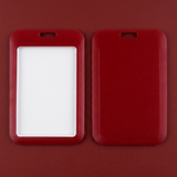 ID Card Badge Holder - Solid Dark Red