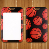 ID Card Badge Holder - Basketball Pattern