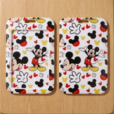 ID Card Badge Holder - Disney - Mickey Mouse - White Background Red Black Icons Full Body