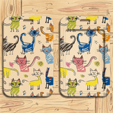 ID Card Badge Holder - Cats Drawing Pattern
