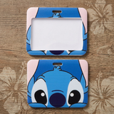 ID Card Badge Holder - Lilo & Stitch (Disney) - Peeking Face Pink Ears Horizontal