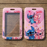 ID Card Badge Holder - Lilo & Stitch (Disney) - Stitch and Angel Kiss Hearts
