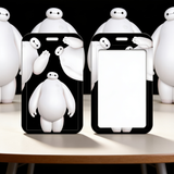 ID Card Badge Holder - Big Hero 6 - Black Background Multiple Baymax Poses Standing