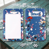 ID Card Badge Holder - Lilo & Stitch (Disney) - Winter Snow Scattered Stitches