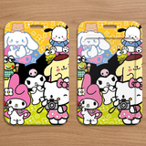 ID Card Badge Holder - Sanrio - Characters Group Yellow Background Kitty Camera Cinnamoroll