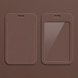 ID Card Badge Holder - Solid Brown