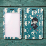 ID Card Badge Holder - Harry Potter - Teal Chibi Wizard Platform 9 3/4