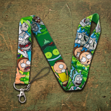 Lanyard - Rick and Morty - Characters with Green Background