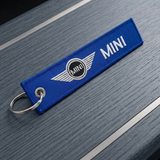 Embroidery Keychain - Auto Brands - MINI Logo (Blue)
