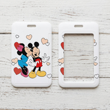 ID Card Badge Holder - Mickey & Friends - Mickey And Minnie Kissing With Hearts