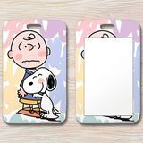 ID Card Badge Holder - Peanuts - Charlie Brown And Snoopy Hugging On Pastel Background
