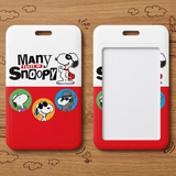 ID Card Badge Holder - Peanuts - Many Faces Of Snoopy Red Card
