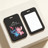 ID Card Badge Holder - Lilo & Stitch - Stitch And Angel Kissing With Hearts