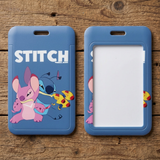 ID Card Badge Holder - Lilo & Stitch - Stitch And Angel Fighting On Blue