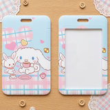ID Card Badge Holder - Sanrio - Cinnamoroll And Bunny Tea Party Plaid