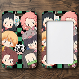 ID Card Badge Holder - Demon Slayer - Chibi Demon Slayer Characters Green Checkered