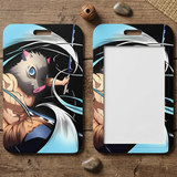 ID Card Badge Holder - Demon Slayer - Inosuke Hashibira With Boar Mask Off (Style 2)