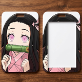 ID Card Badge Holder - Demon Slayer - Nezuko Kamado Pink Eyes Bamboo