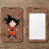 ID Card Badge Holder - Dragon Ball - Young Son Goku On Manga Panel Background