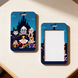 ID Card Badge Holder - Disney Villains - Chibi Disney Villains In Front Of A Castle