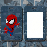 ID Card Badge Holder - Marvel - Chibi Spider-Man Swinging On Web Blue Comic