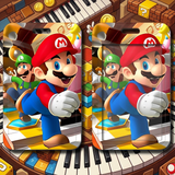 ID Card Badge Holder - Super Mario - Mario And Luigi Running On Piano Keys