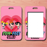 ID Card Badge Holder - Powerpuff Girls - "Pow-fect Girls" Pink Heart