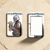 ID Card Badge Holder - Star Wars - The Mandalorian Holding Grogu Comic Art