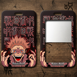 ID Card Badge Holder - Jujutsu Kaisen - Ryomen Sukuna With Red Eyes And Black Text