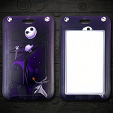 ID Card Badge Holder - The Nightmare Before Christmas - Jack Skellington With Zero On Purple Background