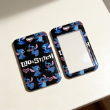 ID Card Badge Holder - Lilo & Stitch - Stitch Posing With Hearts On Black