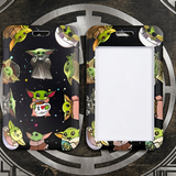 ID Card Badge Holder - Star Wars - Grogu In Various Poses On Black Background