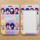 ID Card Badge Holder - Demon Slayer - Chibi Characters Pastel Grid