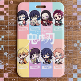 ID Card Badge Holder - Demon Slayer - Chibi Characters Pastel Grid