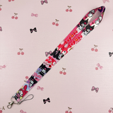 Lanyard - Sanrio - My Melody and Kuromi with Cherries