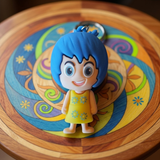3D PVC Figure Keychain - Disney/Pixar - Joy From Inside Out, Smiling