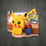 3D PVC Figure Keychain - Pokémon - Pikachu Sitting With Tongue Out