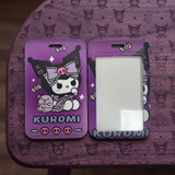 ID Card Badge Holder - Sanrio - Kuromi With Teddy Bear On Purple