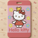 ID Card Badge Holder - Sanrio - Hello Kitty With Teddy Bear And Flowers