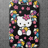ID Card Badge Holder - Sanrio - Hello Kitty With Flowers On Black