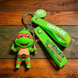 3D PVC Figure Keychain - Teenage Mutant Ninja Turtles - Michelangelo Figure
