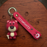 3D PVC Figure Keychain - Toy Story - Lotso Bear With Strawberry Strap