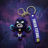 3D PVC Figure Keychain - Teen Titans Go! - Raven Figure With Purple Strap