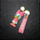 3D PVC Figure Keychain - Disney - Daisy Duck In Pink Top With Lucky Strap