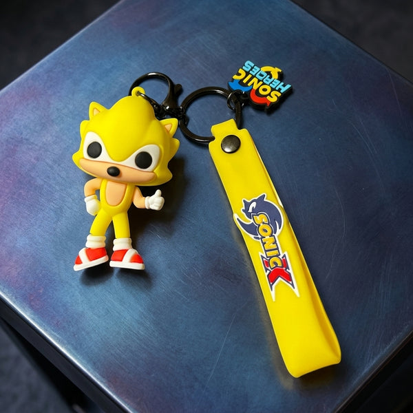 3D PVC Figure Keychain - Sonic the Hedgehog - Super Sonic Figure