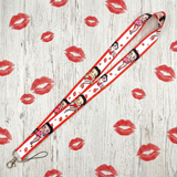 Lanyard - Betty Boop - Red Kiss Marks White