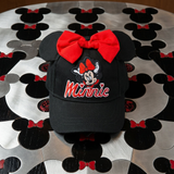Hat - Disney - Minnie Mouse Black Sequin Bow Ears Cap